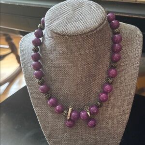 Purple Beaded Necklace & Matching *Clip* Earrings 💜💜💜 **BRAND NEW**